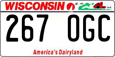 WI license plate 267OGC