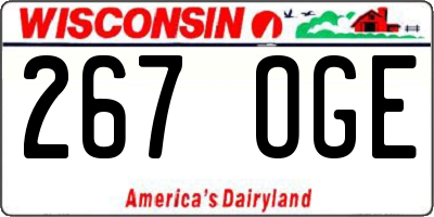 WI license plate 267OGE