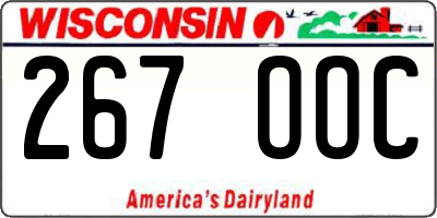 WI license plate 267OOC