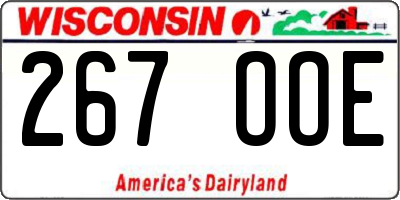 WI license plate 267OOE