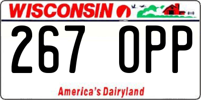 WI license plate 267OPP