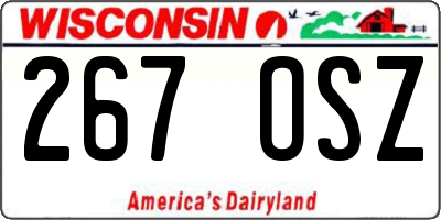 WI license plate 267OSZ