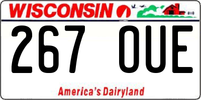WI license plate 267OUE