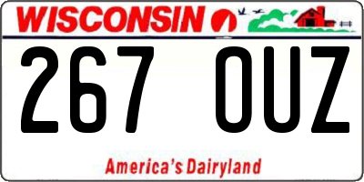 WI license plate 267OUZ
