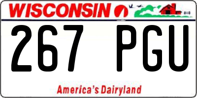 WI license plate 267PGU