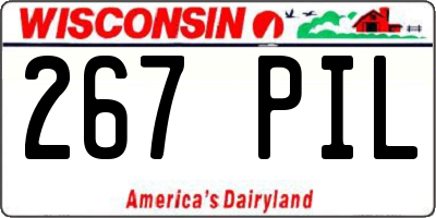WI license plate 267PIL