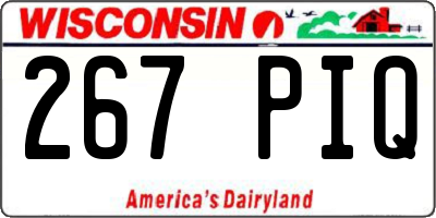 WI license plate 267PIQ