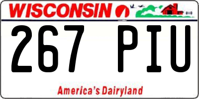 WI license plate 267PIU
