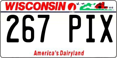 WI license plate 267PIX