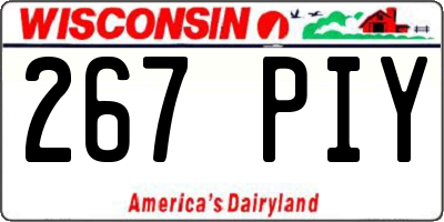 WI license plate 267PIY