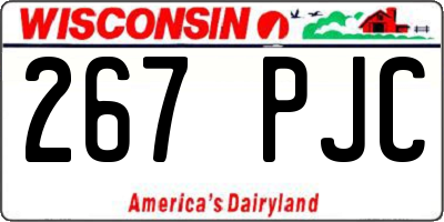 WI license plate 267PJC