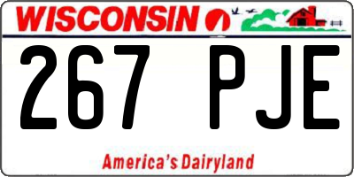 WI license plate 267PJE