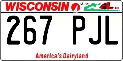 WI license plate 267PJL