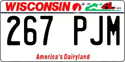 WI license plate 267PJM