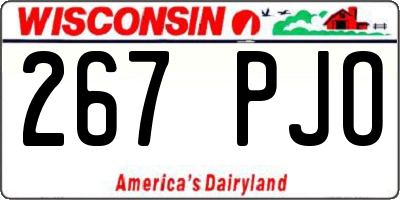 WI license plate 267PJO