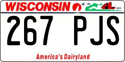 WI license plate 267PJS