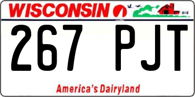 WI license plate 267PJT