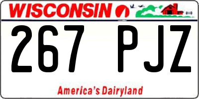 WI license plate 267PJZ