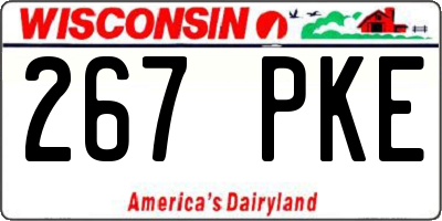 WI license plate 267PKE
