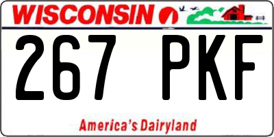 WI license plate 267PKF
