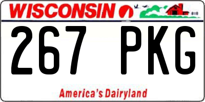 WI license plate 267PKG