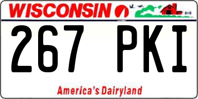 WI license plate 267PKI