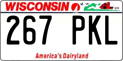 WI license plate 267PKL