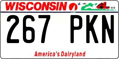 WI license plate 267PKN