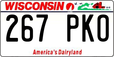 WI license plate 267PKO
