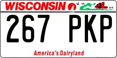WI license plate 267PKP