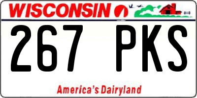 WI license plate 267PKS