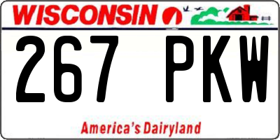 WI license plate 267PKW
