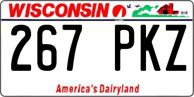 WI license plate 267PKZ