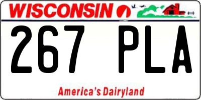 WI license plate 267PLA
