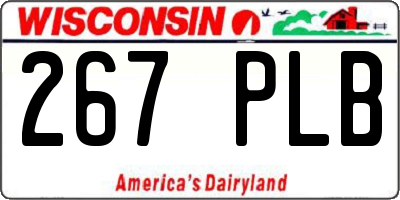 WI license plate 267PLB