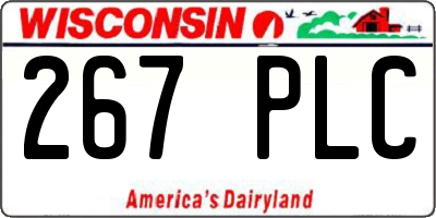 WI license plate 267PLC