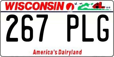 WI license plate 267PLG