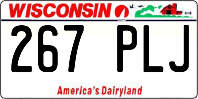 WI license plate 267PLJ