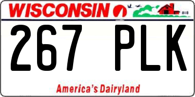 WI license plate 267PLK