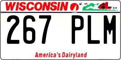 WI license plate 267PLM