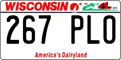 WI license plate 267PLO
