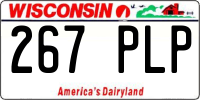 WI license plate 267PLP