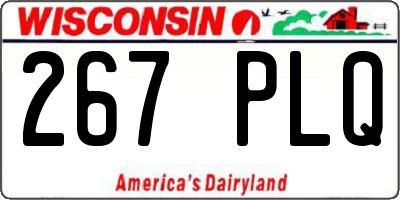 WI license plate 267PLQ