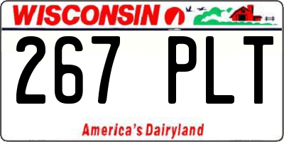 WI license plate 267PLT