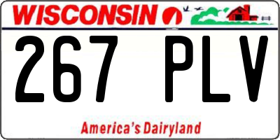 WI license plate 267PLV