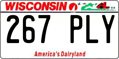WI license plate 267PLY