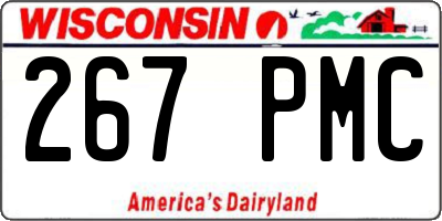 WI license plate 267PMC