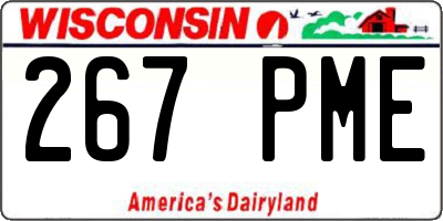 WI license plate 267PME