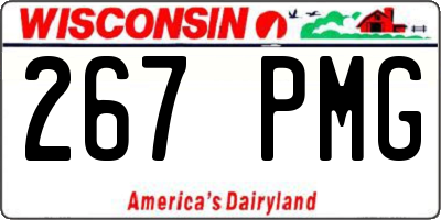 WI license plate 267PMG