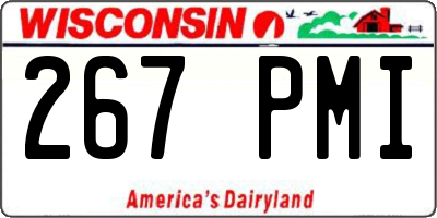 WI license plate 267PMI